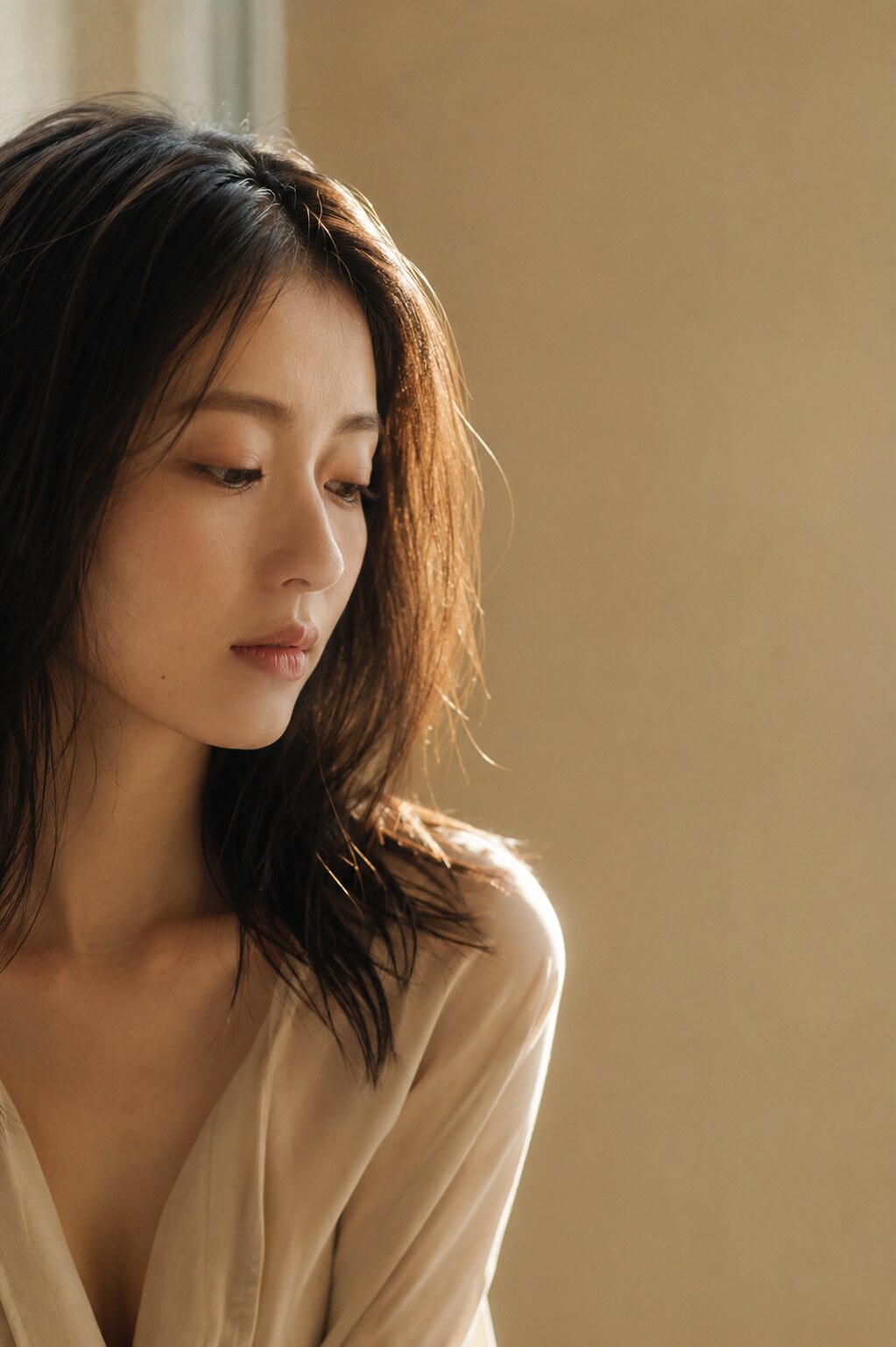やわらかな自然光の中の女性